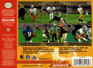 NFL Quarterback Club 2000 (USA) box cover back